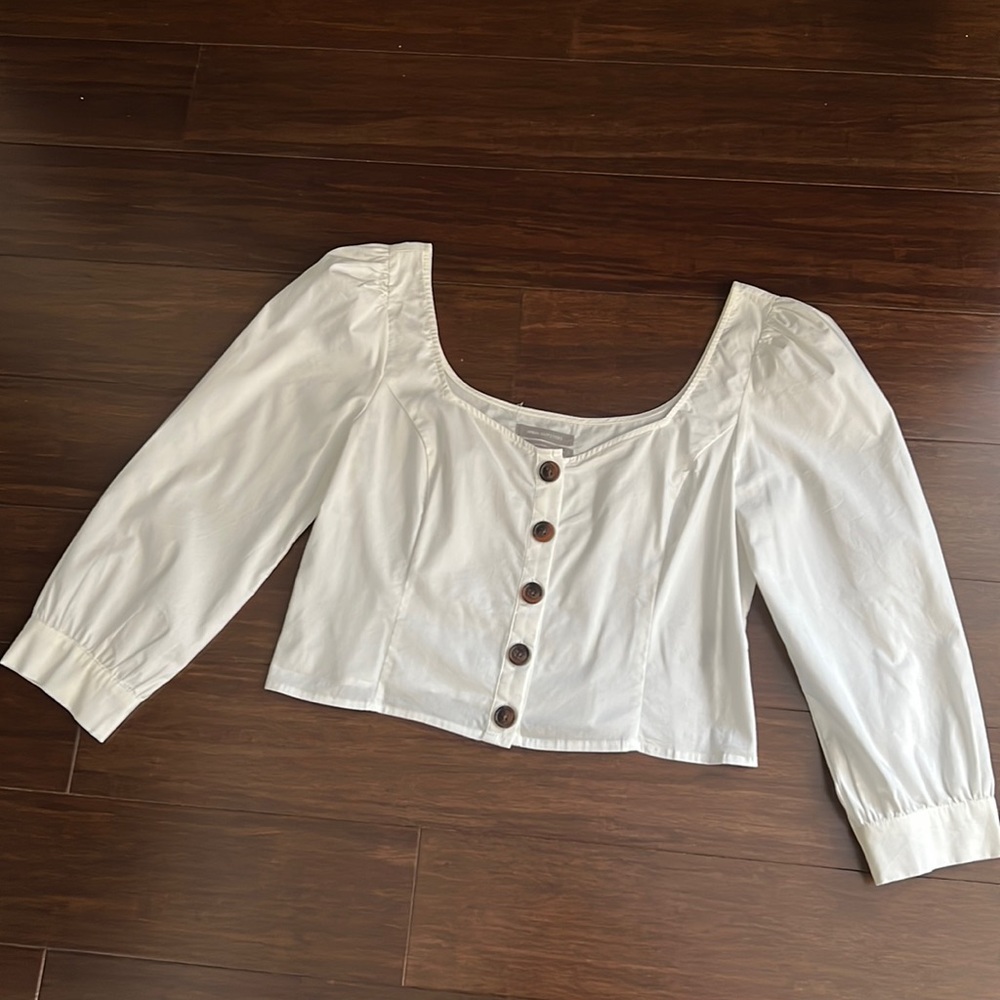 Urban Outfitters Cropped White Blouse